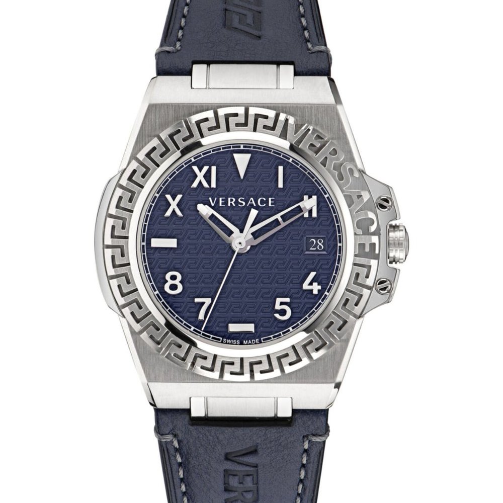 Versace Mens Steel Blue Watch! New With Box